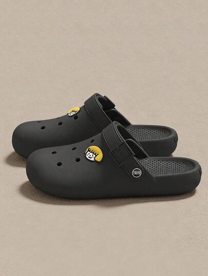 Summer New Casual Hollow Breathable Beach Flat Soft Comfortable Slippers, Unisex Couples Solid Color Fashion Slip-On Open Toe Quick-Drying Sandals, Suitable For DIY Accessory Matching