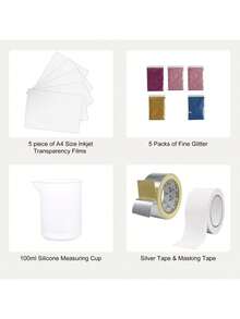 Screen Printing Kit 3 PCS Aluminum Silk Screen Printing Frames 5 Glitters And Screen Printing Squeegees And Transparency Films 6x10 8x12 10x14inch 110 Count Mesh  For DIY T-Shirts Printing - Silver - View 5