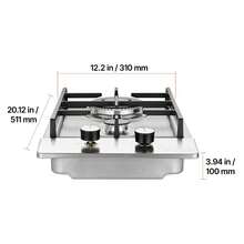 Gas Cooktop 12 Inch, Max 12250BTU 2 Burners Built-In Stainless Steel Gas Stove Top, LPG/NG Convertible Dual Fuel Natural Gas Hob With Thermocouple Protection For Outdoor, Kitchen, Camping, RV - Silver - View 10