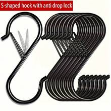 10/20 piezas Ganchos en forma de S de gran resistencia con cierre - Ganchos de hierro fundido montados en la pared adecuados para colgar plantas, ropa, utensilios de cocina y bolsas - Estilo rústico, fácil de instalar, solución de almacenamiento duradera y elegante, ganchos prácticos - Multicolor - Ver 2