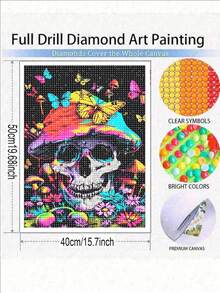 Mushroom Skeleton Butterfly 5D Diamond Painting Kits For Adults, Diamond Art Diamond Painting Full Drill Crystal Rhinestone Embroidery Craft Kits For Home Wall Decor Gifts - Multicolor - View 4