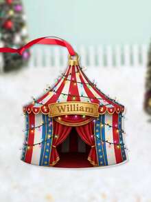 Personalized Circus Tent Holiday Decorations - Customized Name Carnival Holiday Decorations, Valentine's Day Gift, Holiday Gift, Birthday Gift - Style 5 - View 5