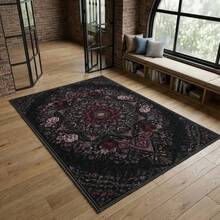 Gothic Floral Mandala Dark Area Rug, Boho Gothic Living Room Area Decor, 32*20inch /84*60inch,Perfect Choice For Gift ,Stylish And High-Quality Rugs, Perfect For  Decorations And GiftsHome Decor, The Best Choice For Gothic-Style Birthday Gifts - 彩色 - 查看 3