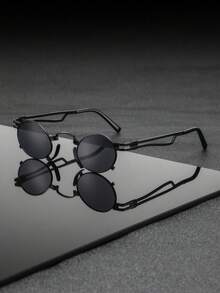 一副男士金属椭圆形眼镜，独特、百搭、时尚休闲，适合日常通勤和驾驶。 - 彩色 - 查看 7