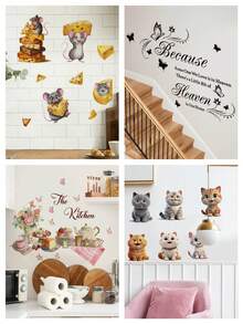 1PC- Wallpaper -Decorations Home Office Self-Adhesive Wallpaper Removable Wall Stickers For Wall Decor Living Room, Living Room Decor, Bathroom Window Toilet Stickers –Wall Decor For Dining Room Kitchen Wall Art Bedroom Decor Decor - Multicolor - View 2