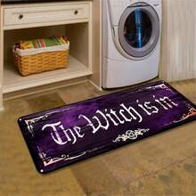1pc Ultra Soft Flannel Material Non-Slip Mat, Elegant Purple Witch Kitchen Mat, Machine Washable Fade-Resistant, Suitable For Hallway, Living Room, Tapestry, Yoga Mat, Laundry Room, Bathroom, C - 彩色 - 查看 9