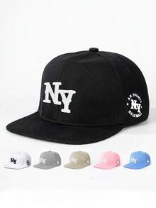 1pc Embroidered LA Hot-Stamping Flat Brim Baseball Cap, Outdoor Adjustable UV Protection Casual Hat Suitable For Spring Autumn Travel Beach Holiday, Men"S Sun Hat, Y2K Style - Baseball Cap - View 25