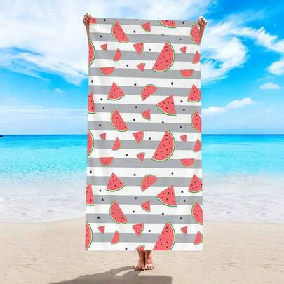 1 khăn tắm biển sọc tối giản màu xám, khăn tắm biển cỡ lớn họa tiết dưa hấu, khăn tắm, khăn tắm biển kiểu dáng thời trang, dùng cho phòng tắm, bơi lội, tập thể dục, yoga, mềm mại và thoải mái, sợi siêu mịn, nhẹ và dễ mang theo, chống gió và chống nắng, chống cát khi đi du lịch mùa hè, khăn tắm biển trang trí phòng tắm cần thiết cho kỳ nghỉ biển (Nhiều màu sắc để lựa chọn)