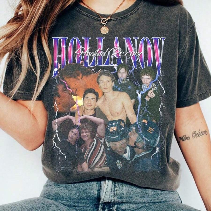 Heated Rivalry Tshirt, Ilya Rozanov Shane Hollander Shirt, Queer Heated Rivalry Merch, Romance Hocke - 黑色 - 查看 1