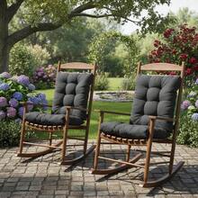 Outdoor Indoor Waterproof Seat Chair Outdoor & Indoor Waterproof Seat Chair Cushions With Ties Chair Back Cushion Recliner Seat Mat Outdoor Dining Chair Cushion For Patio Cushion Furniture - 深灰色 - 查看 4