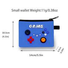 New Stylish Wallet, Cute Cartoon Dinosaur & Football Design, Suitable For Men, Women, Students, Children, Coin Purse - Game Blue - View 2