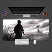 Mousepad de Aquarela Samurai - Tapete de Teclado e Mouse de Tamanho Grande, Pode Ser Usado como Protetor de Mesa, Tapete de Estudo ou Tapete de Teclado. Múltiplos Tamanhos Disponíveis, 15,7*35,4 Polegadas (40*90 Cm). Um Presente de Aniversário e Feriado Ideal - Este Tapete de Teclado de Computador e Laptop é Adequado para Jogadores, Trabalhadores de Escritório e Estudantes. A Frente Apresenta um Material Suave e Macio de Alta Qualidade para um Toque Confortável - B - Visão 10