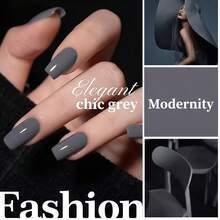 GMUME 16ml Deep Charcoal Gray Nail Polish No.041, Classic Neutral Cement Gray Tone, Suitable For Halloween, Winter Gothic Style Manicure, Requires Base Coat And Top Coat - Dark Grey - View 6