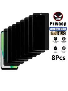 8片装高清隐私钢化玻璃屏幕保护膜，兼容三星S22/223等型号，9H高清钢化玻璃，防刮防摔，防水防油，适合作为节日/圣诞节/生日礼物。 - 彩色 - 查看 1
