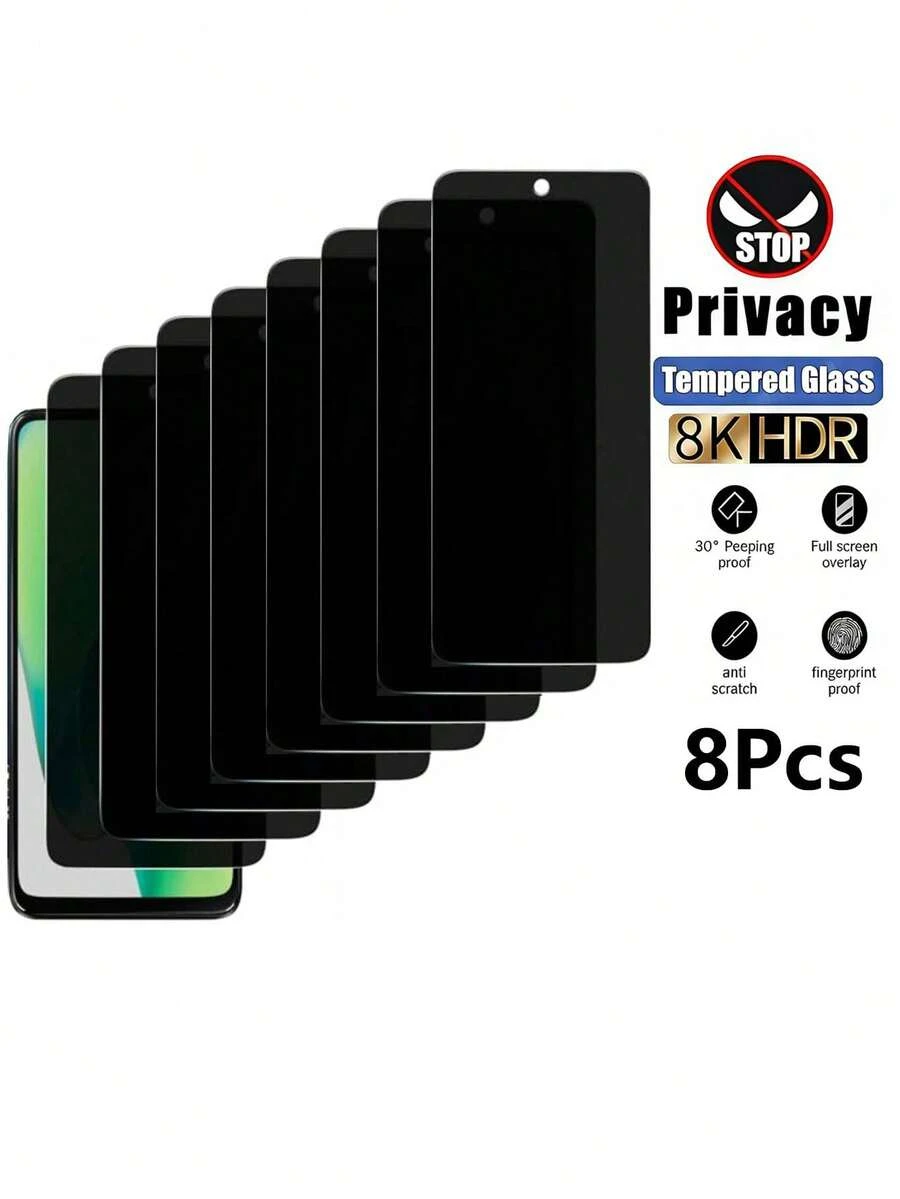 8片装高清隐私钢化玻璃屏幕保护膜，兼容三星S22/223等型号，9H高清钢化玻璃，防刮防摔，防水防油，适合作为节日/圣诞节/生日礼物。 - 彩色 - 查看 1