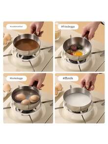 Olla de cocina de acero inoxidable multifuncional y resistente a altas temperaturas. Adecuada para estufas de gas y cocinas de inducción, así como para uso al aire libre. Utensilios de cocina, olla para fideos instantáneos y para hacer salsas. (Olla mini para una persona) - Multicolor - Ver 6