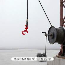 ZhdnBhnos Wire Rope Steel Winch Cable With ° Swivel Self-Locking Hook, Heavy Duty Lifting & Towing Rope For Hoist Crane Trailer Off-Road,  Lbs Breaking Strength (Red, /" X ') - Variant,4 - View 2