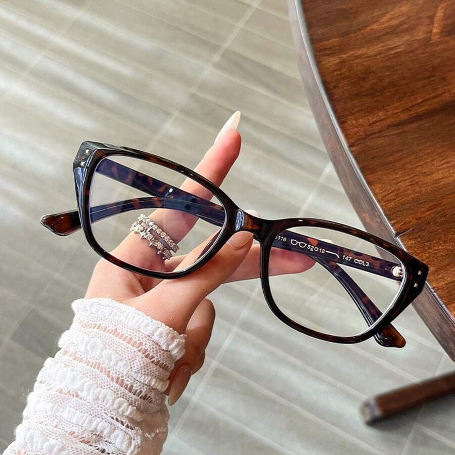 1副多功能无妆瘦脸TR无度数时尚眼镜 - 豹紋 - 查看 1