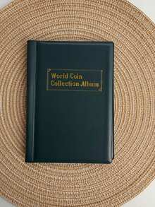 1pc Mini Hardcover Coin Collection Album, Gold Foil Cover Design, Suitable For 25 Cent Coin Collection, Fits Various Coins, Holds Up To 120 Coins - Multicolor - View 8