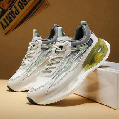 2026 男士网面透气运动鞋，气垫缓震，轻便防滑，爆米花设计跑步鞋，厚底运动鞋