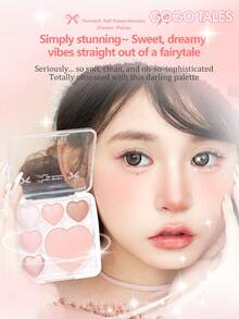 GOGO TALES 可爱心形眼影盘，包含眼影、腮红和高光，哑光和珠光质地，粉色、棕色和中性色调，一盘搞定所有妆容，打造柔和、浓郁和约会妆容，GOGOTALES - #G03 Sweet strawberry gummies - 查看 8