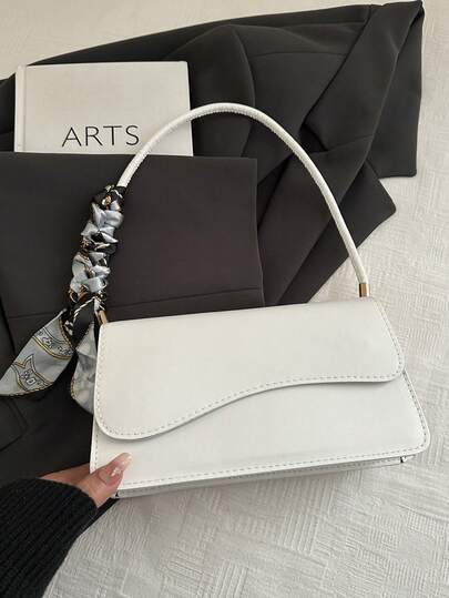 Fashionable Solid Color Asymmetrical Flap Vintage Minimalist Elegant Scarf Shoulder Bag