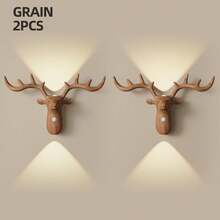 Smart LED Deer Wall Lamp With Touch Dimming & Motion Sensor, Up And Down Wall Lights Indoor With 3 Colors Dimmable, 1200mAh USB Rechargeable Night Light ,Wireless Magnetic Wall Wash Lights,Suitable For Stairs,Porch,Hallway, Bathroom, Bedrooms, Cabinets, Living Room, Bar Cabinet - 彩色 - 查看 21