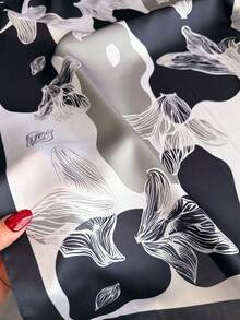 1 pieza Pañuelo de seda con estampado retro elegante y ligero para mujer, estilo bohemio casual, pañuelo/chal delgado y cómodo para dama, adecuado para uso diario y salidas en primavera/verano - Multicolor - Ver 3