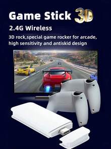 一套家用游戏机，即插即用，内置30000+经典复古游戏，20+款PSP/FC/GBA模拟器游戏（带存档功能），高清投影卡带摇杆，街机摇杆，支持无线双手柄，掌上游戏，多人互动，是节日/生日送给丈夫/男友的理想礼物 - 白色 - 查看 4