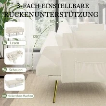 Sofa Bed Mattress - Beige + Teddy - View 2