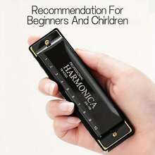 C Key 10 Hole 20 Tone Dual Harmonica Mouth Organ, Suitable For Beginners And Professionals In Blues Harmonica, Retro Style Harmonica, Equipped With A Hard Shell, Is An Ideal Gift Choice - 金色 - 查看 8