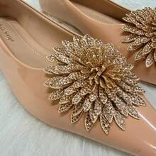 Women's Patent Leather Comfortable Sandal With Flower Embellishment, Premium Imported - Vecni tự nhiên - Xem 3