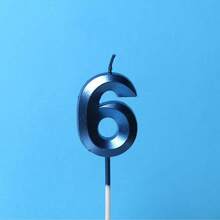 1支蓝色0-9数字菱形生日蛋糕蜡烛，冬季送给女性的礼物，房间装饰，礼品，生日蜡烛，生日装饰，生日快乐，蛋糕蜡烛，毕业季房间装饰 - 藍色 - 查看 10