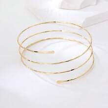 Women's Adjustable Arm Bracelet, Minimalist Style, Wrapped, Modern And Elegant Design For Summer And Party Looks - Vàng - Xem 7