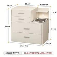 Tocador Mesita Influencer 700x400x830mm Blanco Con Tapa Abat - Negro - Ver 11