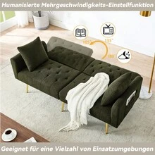 Sofa Bed Mattress - Green + Teddy - View 10