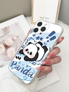 1pc Transparent TPU Shockproof Panda Painted Phone Case Compatible With IPhone 15/15Pro/15Plus/15ProMax/16/16Pro/16Plus/16ProMax/17/17Pro/17ProMax, Compatible With Galaxy S23 Ultra/A14/A24, Android Phones Compatible With Redmi Note 12 Pro/Compatible With Pixel 8/8 Pro - Multicolor - View 2