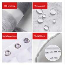 Shower Curtain, Outer Space Universe Stars Waterproof Fabric Bath Curt... - White - View 4