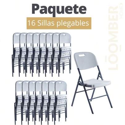 Paquete de 16 Sillas Blancas Plegables (JMX-53)