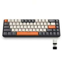 ATTACK SHARK K68 60% Wireless Mechanical Gaming Keyboard, Dual Mode Bluetooth 5.0/2.4GHz Dual Mode Receiver, Compact 68-Key Hot-Swappable Gaming Keyboard, Linear Red Switch Suitable For PC - Multicolor - View 10