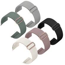 5pcs/Set Woven Single Loop Watch Bands, Compatible With Apple Watch 38mm/40mm/41mm/42mm/44mm/45mm/49mm, Unisex; Elastic Nylon Straps For Apple Watch Ultra/SE/8/7/6/5/4/3/2/1 Series; 18mm/20mm/22mm Universal Nylon Elastic Bands For HW Watch 3Pro/GT3pro/Sam Watch7/6/5/4/5Pro/Garmin Smartwatches; Soft Adjustable Breathable Nylon Sports Bands For Fitbit Versa2/Versa3/Versa4/Charge 5/6 - Multicolor - View 7