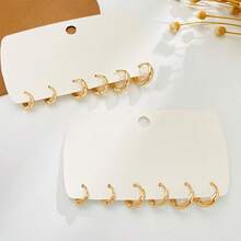 1 Set Fashionable Metal C-Shaped Stud Earrings, New Style Jewelry - one-size - View 5