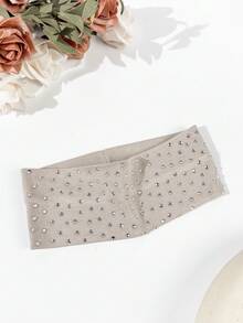 Bộ 4 chiếc băng đô đính đá đơn giản, đa năng, màu trơn, kiểu dáng thường ngày dành cho nữ, phụ kiện tóc thời trang thanh lịch. - Nhiều màu - Xem 4