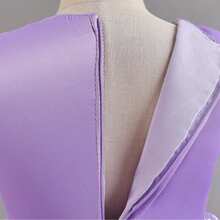 少女拖尾礼服、公主裙、婚礼花童礼服、生日派对选美表演钢琴晚礼服 - 紫色 - 查看 8