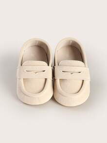 春秋新款婴幼儿学步鞋豆豆鞋 3-6-9个月 软橡胶底 男童休闲鞋 - 杏色 - 查看 4