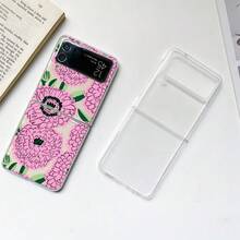 Flower Pink Dandelion Floral Pattern Transparent Phone Case Compatible With Samsung Z /Flip6/Flip5/Flip4/Flip3 Featuring A Clear Cover - Multicolor - View 7