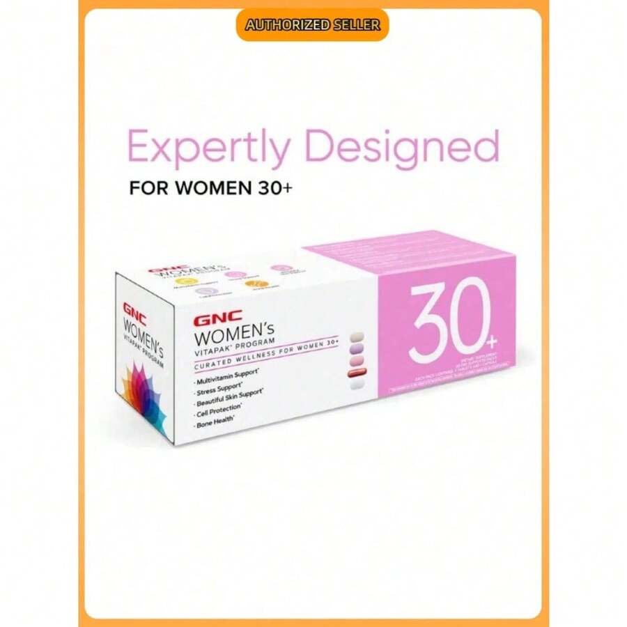 GNC Women's 30+ Vitapak – Daily Multivitamin Pack With B1-B12, Calcium & Skin Support Blend | 30-Day Supply | 5-In-1 Nutrient Formula | Tablets & Capsule Combo - Pack of 1 - 查看 1