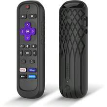 Protective Case For Roku Voice Remote Pro Lightweight Anti Slip Shockproof Silicone Cover For Roku Ultra 2022 Voice Remote Pro Compatible With Headphone Jack Black - 黑色的 - 查看 7