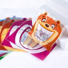 50pcs Creative Animal Pattern Transparent Self-Adhesive Bags, Cartoon Bear Design OPP Plastic Packaging Bags For DIY Jewelry Display And Packaging, Beading Jewelry Making Display And Packaging Supplies, Gift Packaging Bags - Multicolor - View 3