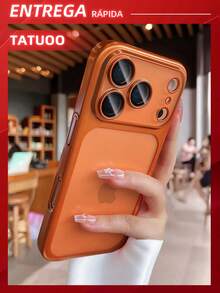 1 Piece Luxury Matte Galvanized Phone Case, Fingerprint-Resistant Translucent PC Material, Compatible With IPhone 17 Pro Max/17 Pro/17 - Orange - View 4